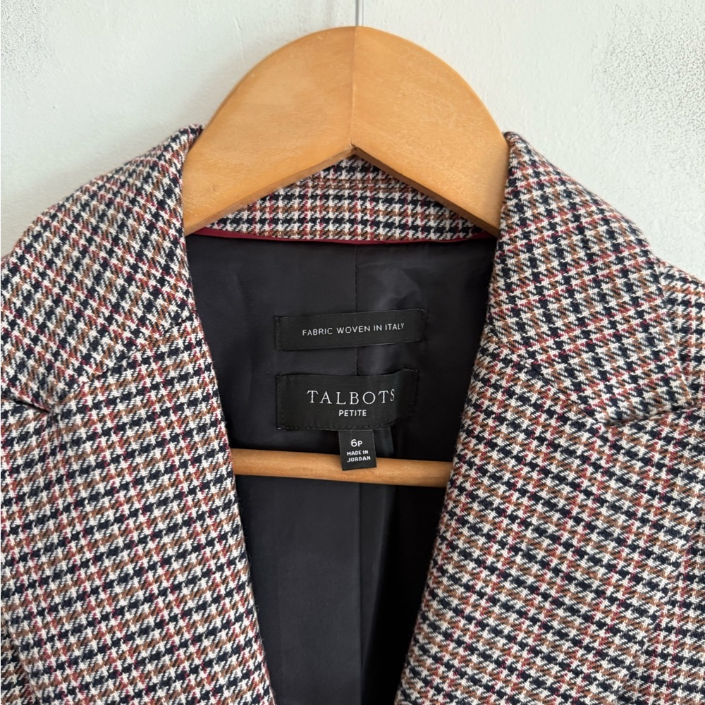 Talbots Women' Single Button Houndstooth Blazer - image 3
